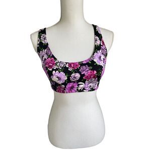 Victoria Secret Pink Strappy Racerback Bra size M Pink/ Multi / Floral Sports